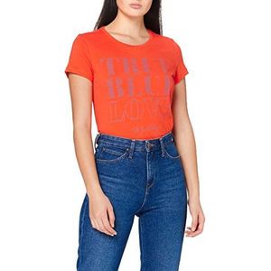 MUSTANG Dames Alina C Print T-shirt, Oranje (oranje-rood 7096), XS