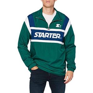 STARTER BLACK LABEL Heren Half Zip Retro Jacket Opwarmjack, Retro Green/Blue Night/White, S