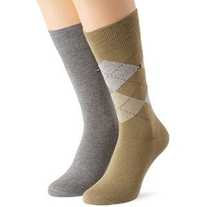 Tommy Hilfiger Klassieke sokken voor heren, olijf/grijs melange, 40-42 EU