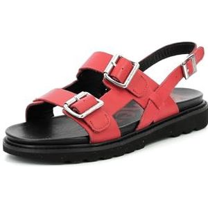 KICKERS NEOSUMMER Platte sandalen voor dames, rood, 40 EU, Rood, 40 EU