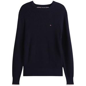 Tommy Hilfiger Heren RWB Rib Crew Neck MW0MW41516 Trui Trui, Blauw, XXL, Blauw (Woestijnhemel), XXL