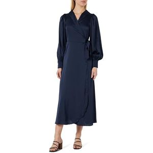 Vila Vienna Ravenna L/S Enkel Wrap Dress-Noos Jurk, navy blazer, 44