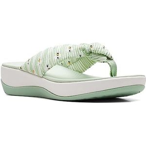 Clarks Arla Glison Teenslippers voor dames, Bleke Groen Textiel, 44 EU