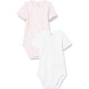 Chicco Open body met korte mouwen, voor pasgeborenen, 2 stuks, Lichtroze, 3 Jaar