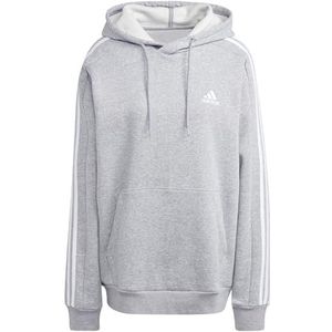 adidas Heren Essentials Fleece 3-Stripes Hoodie, Medium Grey Heather, L