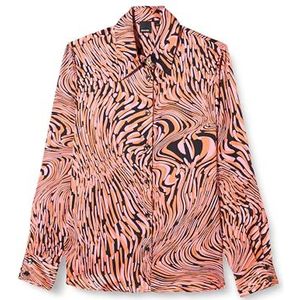 Pinko Callisto overhemd satijn bubble print DISTORTA, Zp1_zwart/roze/oranje, 32 NL