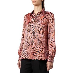 Pinko Callisto overhemd satijn bubble print DISTORTA, Zp1_zwart/roze/oranje, 32 NL