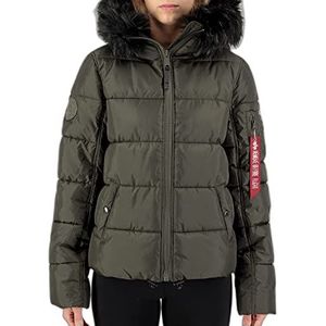 Alpha Industries Puffer Alpha Winterjas met capuchon voor dames Dark Olive