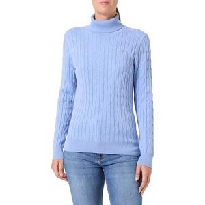 GANT Dames Stretch Cotton Cable Turtleneck Pullover, Clear Sky., XS