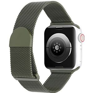 Atiyoo Magnetische reservearmband voor horloges, uniseks, voor mannen en vrouwen, compatibel met Apple Watch Bands, 49 mm, roestvrij staal, glad, groen