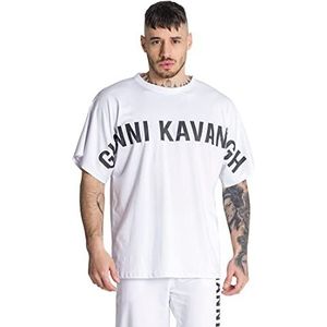 Gianni Kavanagh Witte zoom oversized T-shirt, XXL heren, Regulable, XXL