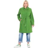 Ulla Popken - Tussenmantel - Groen - Trenchcoat - Normale Pasvorm