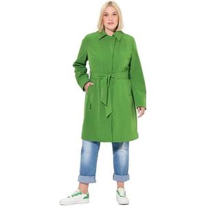 Ulla Popken - Tussenmantel - Groen - Trenchcoat - Normale Pasvorm