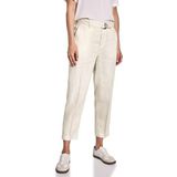 Street One Dames Linnen chino met riem in Beige, in size: 32