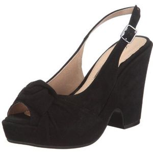 Buffalo London 310-7104 Kid Suede 119540 damessandalen/fashion sandalen, zwart zwart 01, 41 EU