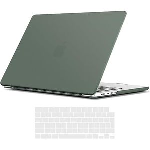 TECOOL Hoes voor MacBook Pro 14 inch M4 M3 M2 M1 Pro/Max 2021-2025 (A3401 A3185 A3112 A2992 A2918 A2779 A2442), Ultradunne Beschermende Hard Shell Case en Toetsenbordhoes (EU), Legergroen