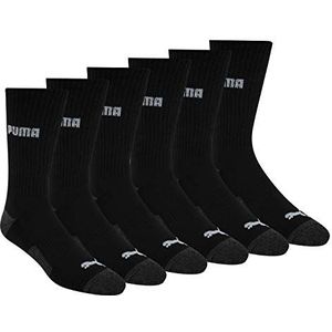 PUMA Heren Sokken, Zwart/Grijs Logo, Large