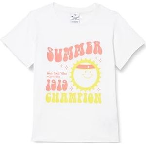 Champion Legacy Minimalist Resort G - Graphic S/S Crewneck T-shirt, wit, 13-14 jaar meisjes en meisjes SS24, Wit, 13-14 jaar