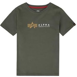 Alpha Industries Alpha Label T voor kinderen Dark Olive 146/152