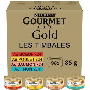 PURINA Gourmet Gold geraffineerd ragout kattenvoer, nat, mix van 96 stuks (96 x 85 g)
