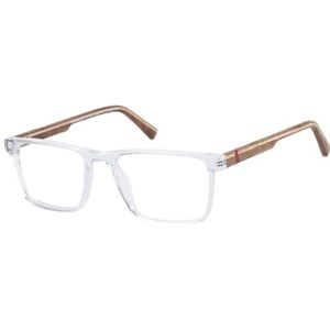 Botaniq Bio-1020-113 Brilmontuur voor heren, rechthoekig, transparant montuur van acetaat, houten beugel (inclusief brillenkoker)