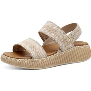 Jana Vegan platte damessandalen, beige comb, 37 EU, Beige kam., 37 EU