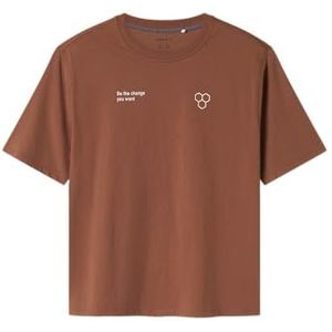 Name It - T-shirt - Carob Brown - Korte Mouwen - Regular Fit