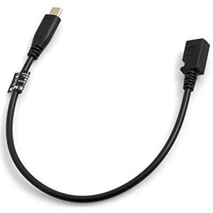 SYSTEM-S USB 3.1 Type C kabel stekker naar Micro USB 2.0 aansluiting ingang converter adapter datakabel oplaadkabel verlenging 28 cm