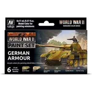 Vallejo WWII 070205 Kleurenset, Duitse pantsering, modelbouwset, 17 ml (6 stuks)