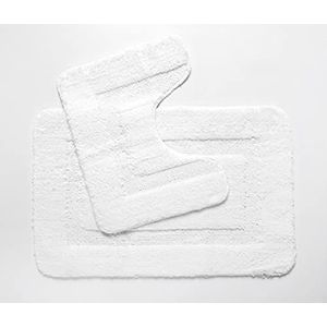 Penguin Home Badmat & Contour Sets, 100% Micropolyester stapel, Wit, Doos-50x80 & 50x40 cm