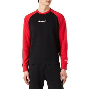 Champion Legacy Division 1 Heavy Powerblend Terry Crewneck sweatshirt (zwart/rood), XL voor heren