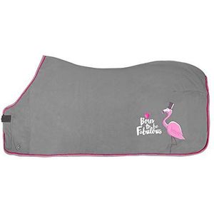 PFIFF 102521 fleece deken 'Fabulous Flamingo', grijs 125