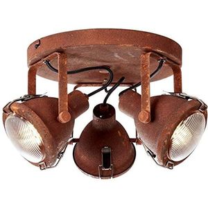 BRILLIANT lamp Bentli spot roundel 3-licht roestkleurig | 3x PAR51, GU10, 7W, geschikt voor reflectorlampen (niet inbegrepen) | Schaal A ++ tot E | Hoofden draaien