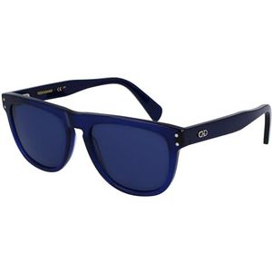 Salvatore Ferragamo Unisex SF1111S zonnebril, 432 transparant blauw, 55, 432 Transparant Blauw, 55