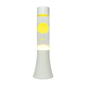 Fisura - Lavalamp. Lamp met ontspannend effect. Inclusief reservelamp. 11 cm x 11 cm x 39,5 cm. (Wit)