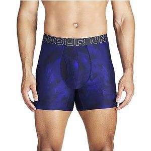 Under Armour Heren Tech 6"" Boxerjock 2-Pack, Royal Windstream Print 3 Pack, klein