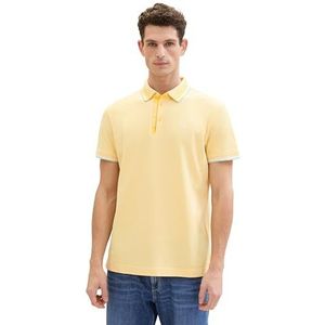 TOM TAILOR Poloshirt voor heren, 35089 - Geel Wit Twee Tone, 3XL