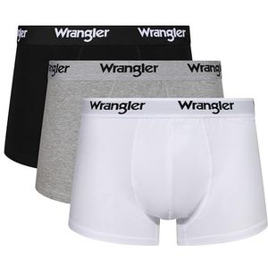 Wrangler Boxershorts voor heren in zwart/wit/grijs, Zwart/Wit/Grijs Marl, S