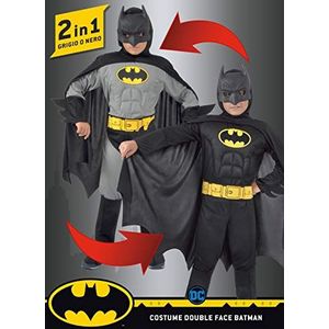 Batman 2-in-1 (Classic/Dark Knight) costume disguise boy official DC Comics (Size 3-4 years) with padded muscles