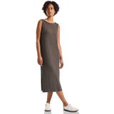 Street One Dames Mouwloze geribde jurk in Bruin, in size: 34