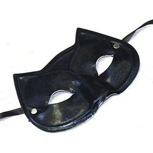 The Rubber Plantation TM 619219290968 Cat Domino Venetiaanse Maskerade Oogmasker Superheld Halloween Fancy Dress Satijn Lederen Look Kostuum Accessoire, Unisex-Volwassene, One Size