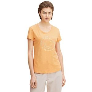 TOM TAILOR Denim Dames T-shirt met print 1032448, 29565 - Golden Peach, S