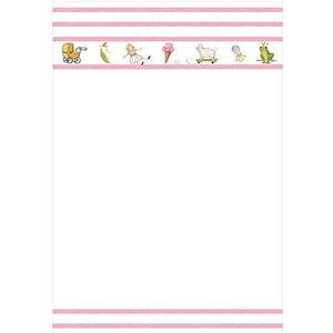 Caspari ""Bebe Girl"" lege uitnodigingen met enveloppen - roze (Pack van 8)