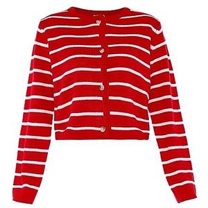 Dreimaster maritim Kleine geurende, contrasterende gestreepte gebreide trui voor dames, rood, wit, strepen, maat XL/XXL, rood wit strepen, XL