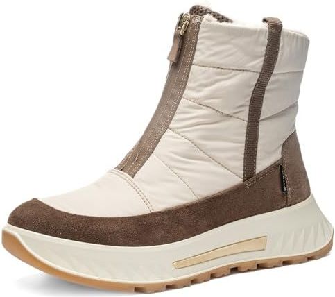 ARA - Enkellaarsjes - Lichtbeige / Chocoladebruin - Leer - Sleehak