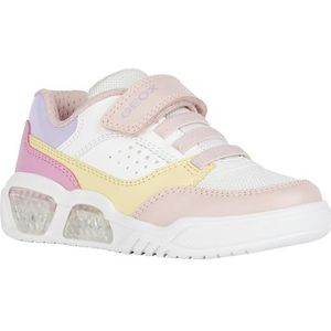 Geox J Illuminus Girl A Sneakers voor meisjes, Wit Multicolor, 25 EU