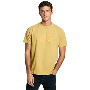 Pepe Jeans Heren Darius Tee T-Shirt, Geel (Oker Geel), L, Geel (okergeel), L