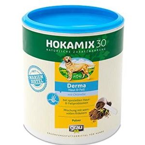 GRAU - het origineel - HOKAMIX30 Derma, bij huidproblemen, voor een glanzende vacht en gezonde huid, 1 verpakking (1 x 350 g), aanvullende voeding voor honden