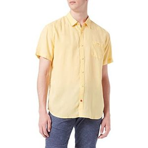 Timezone Heren Soft Linen shirt met korte mouwen, Banana Yellow, L