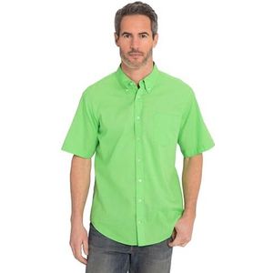 JP 1880, Heren grote maten, linnen hemd, halve mouwen, buttondown-kraag, moderne pasvorm, Paradis Groen, L